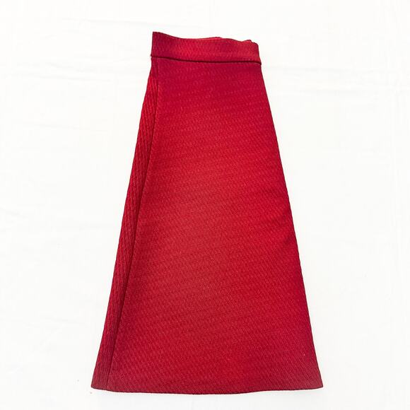 Zara Red Flare Mini Skirt Corduroy Embossed Pattern Size Small - Picture 3 of 5
